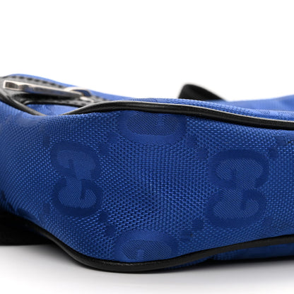 Gucci Econyl Nylon Monogram Off The Grid Belt Bag Guilted Blue Black 9 of 10