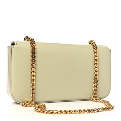 Celine Shiny Calfskin Triomphe Chain Shoulder Bag Almond Green 3 of 8