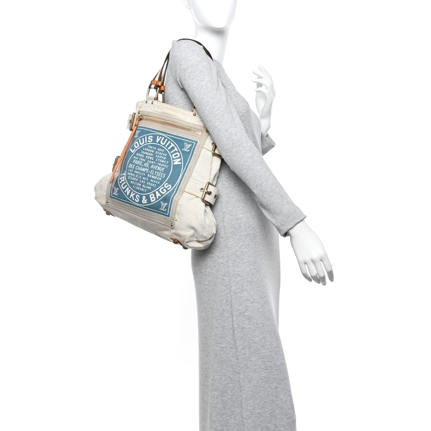 Louis Vuitton Toile Globe Shopper Cabas MM Blue 2 of 12