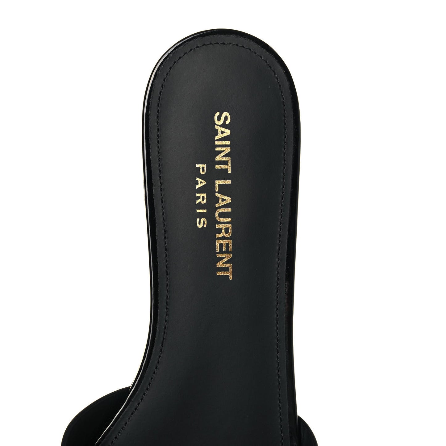 Patent Calfskin Nu Pied 05 Slide Sandals 37 Black