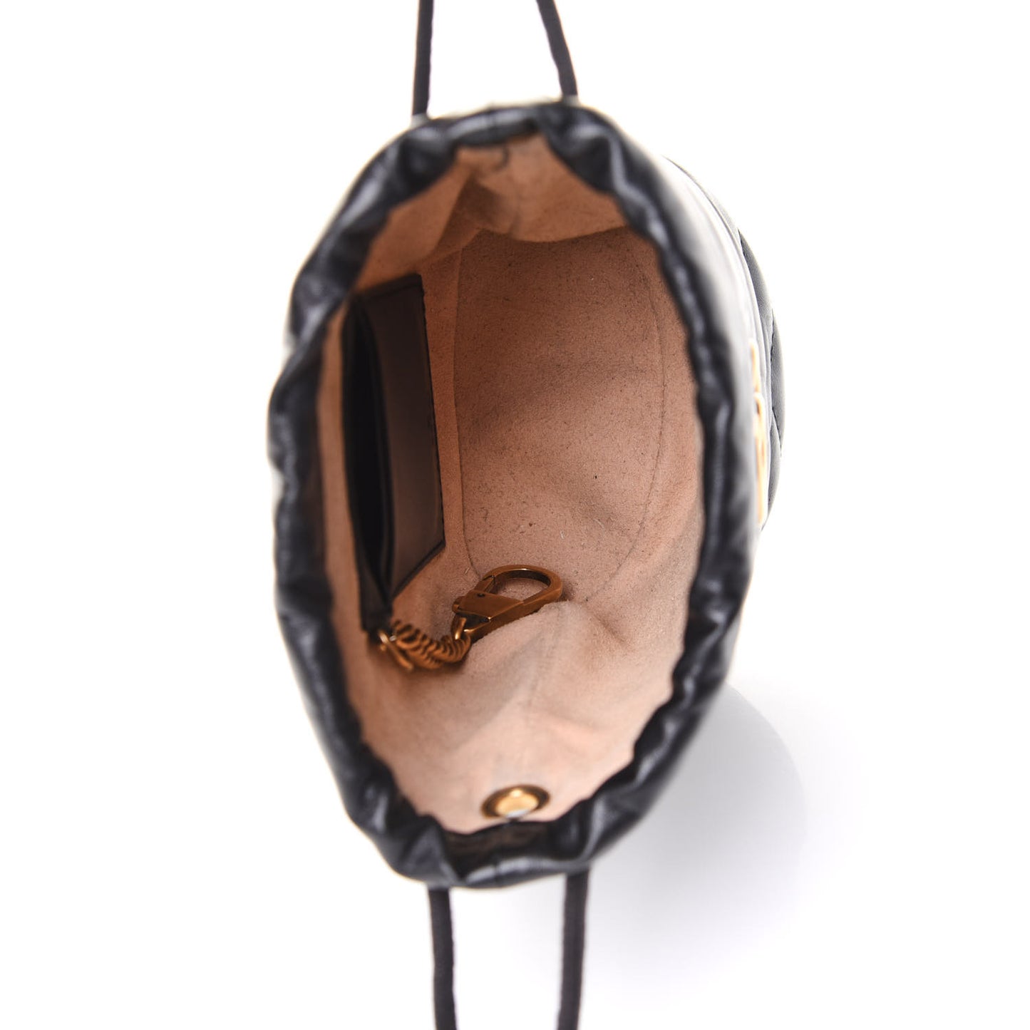 Calfskin Matelasse Mini GG Marmont 2.0 Bucket Bag Black