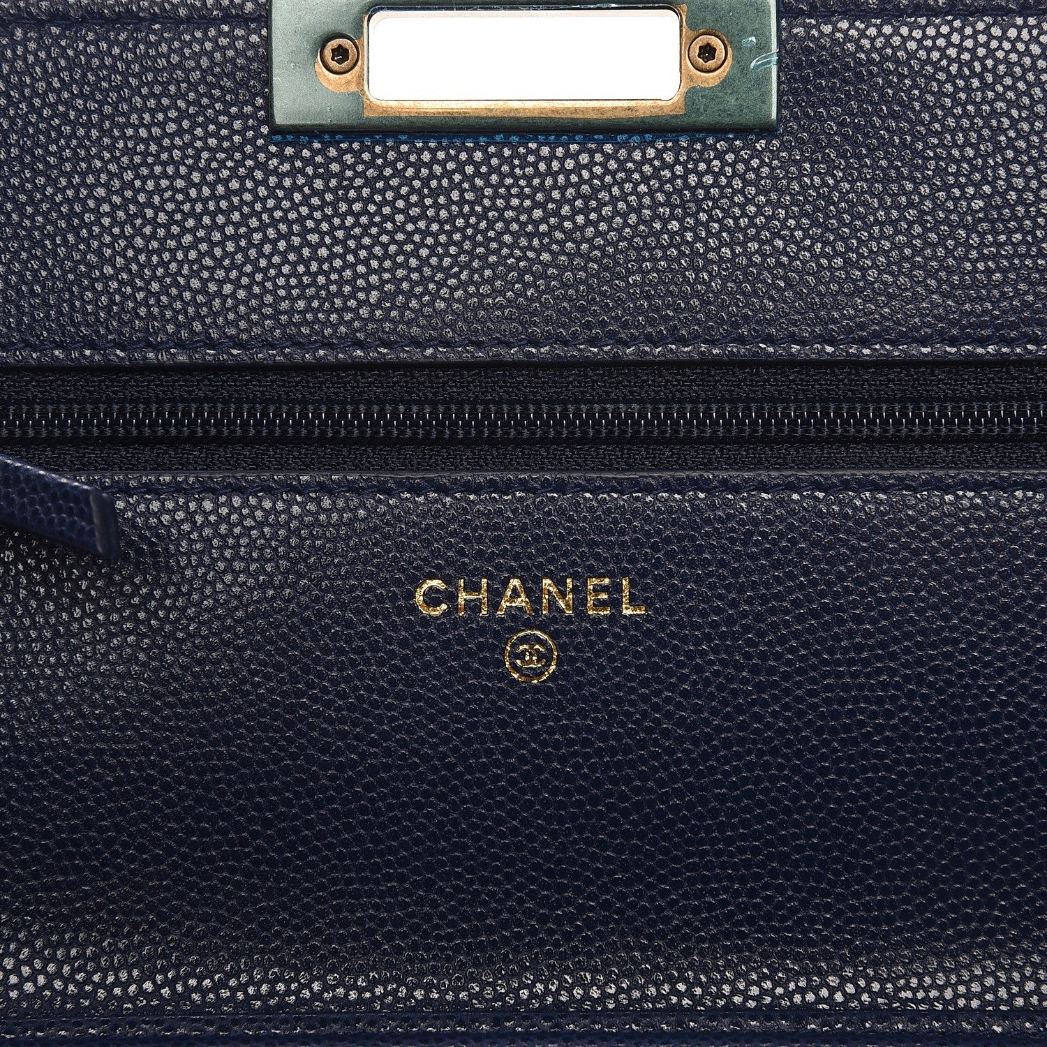 Chanel Caviar Quilted Golden Class Wallet On Chain WOC Navy 9 of 9
