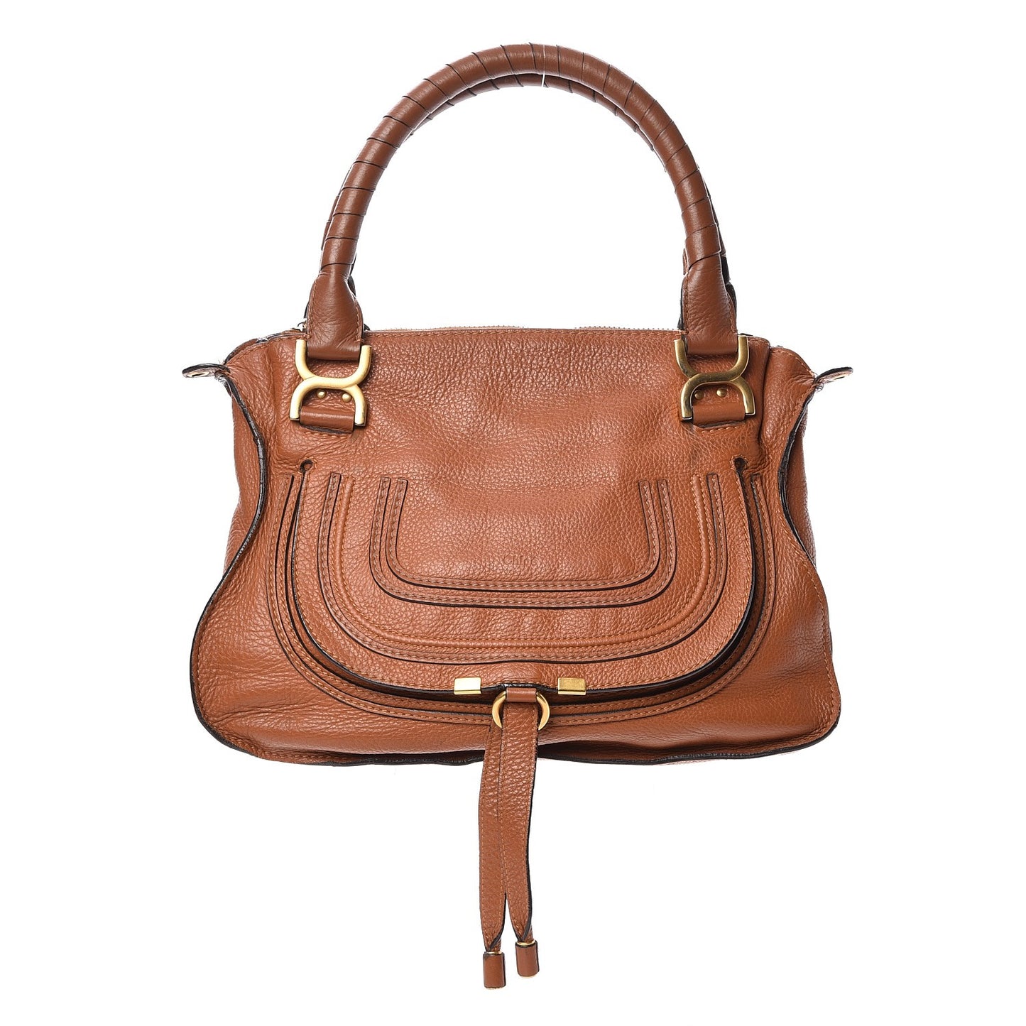 Calfskin Medium Marcie Satchel Tan