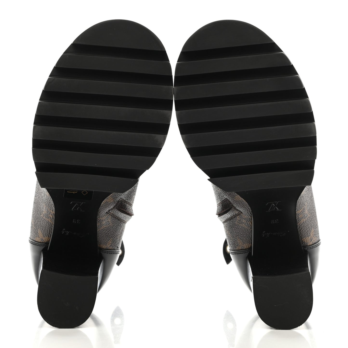 Patent Calfskin Monogram Star Trail Ankle Boots 39 Black