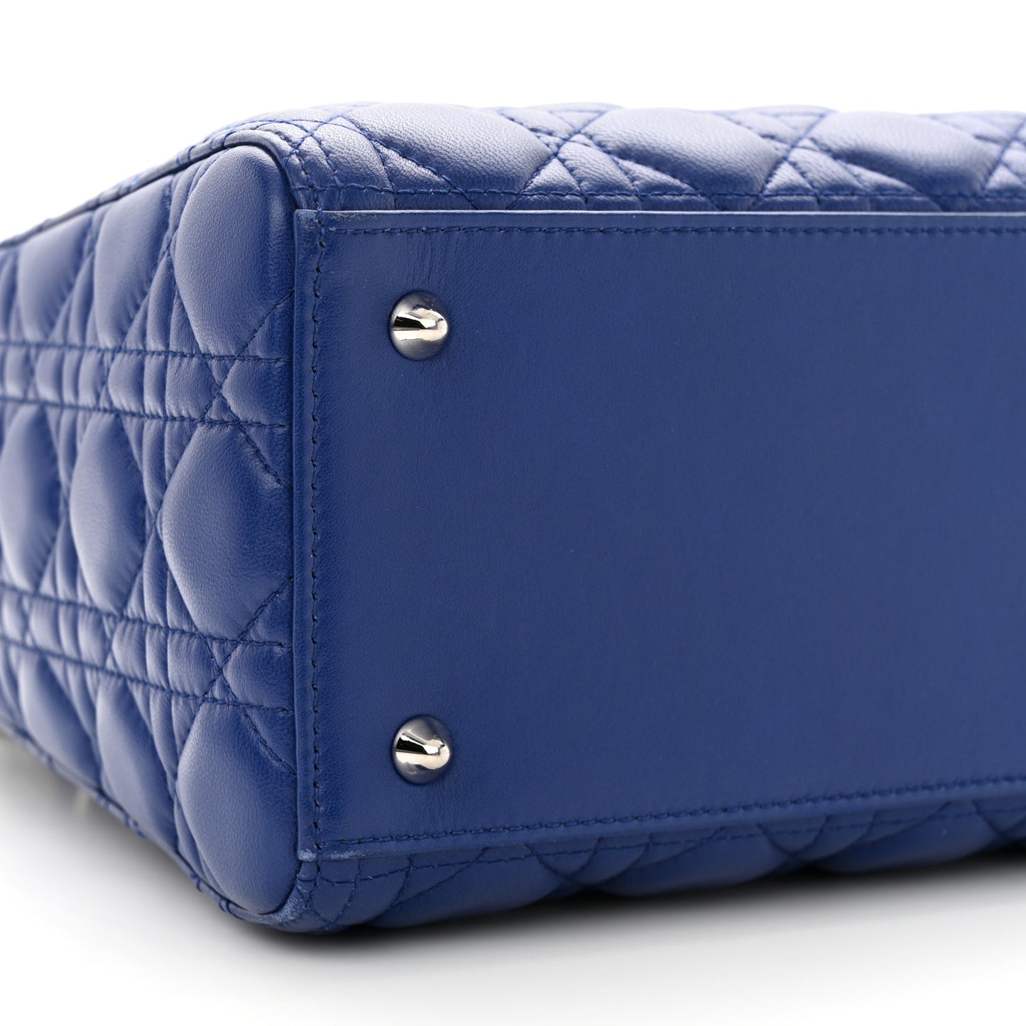 Lambskin Cannage Medium Lady Dior Blue