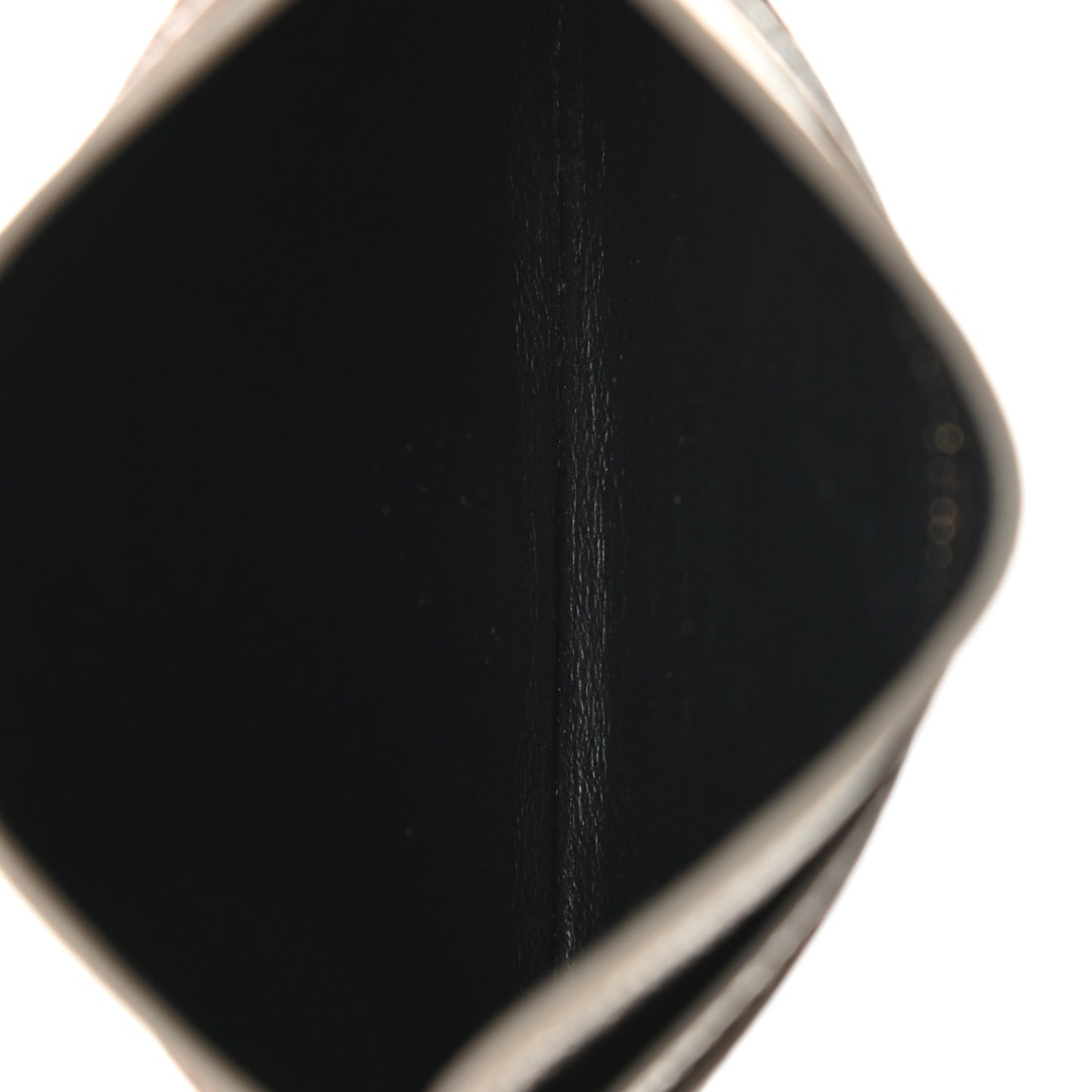Metallic Calfskin Monogram Credit Card Case Argento