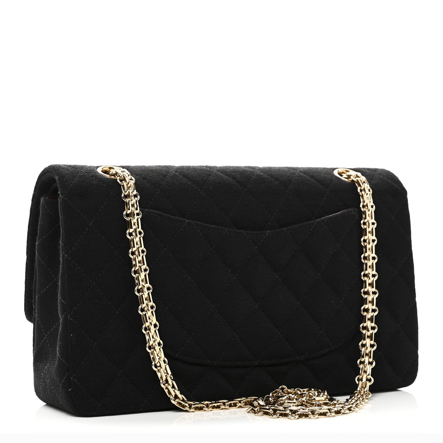 Chanel Jersey Quilted Medium Bijoux Chain Double Flap Black 3 of 10