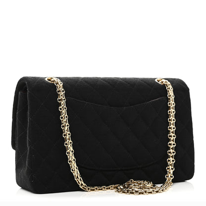 Chanel Jersey Quilted Medium Bijoux Chain Double Flap Black 3 of 10