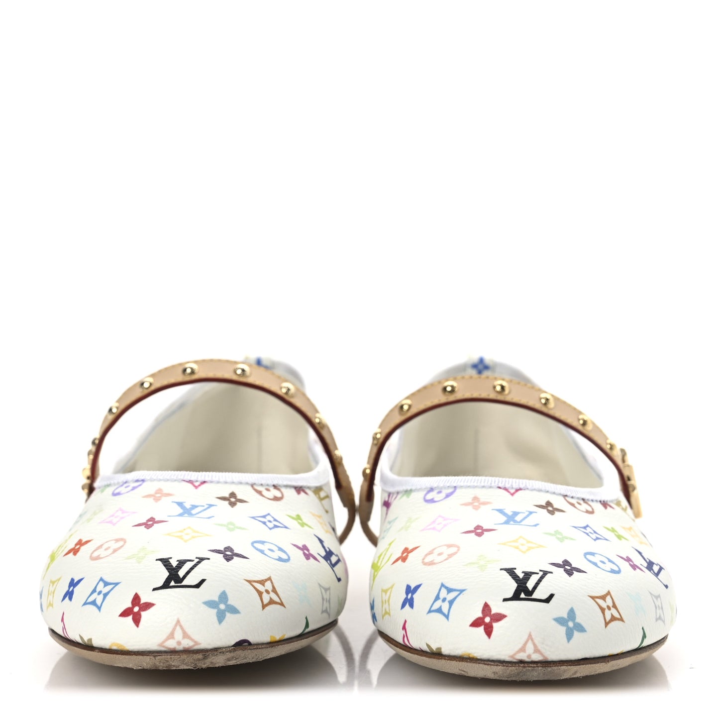 LV X TM Monogram Multicolor Romy Flat Ballerinas 40 White