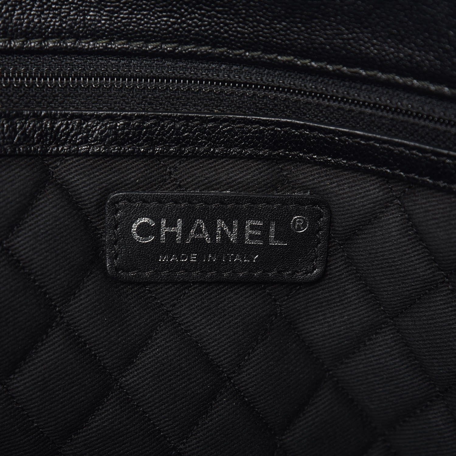Chanel Goatskin Perforated Large CC Tote Black 7 of 11
