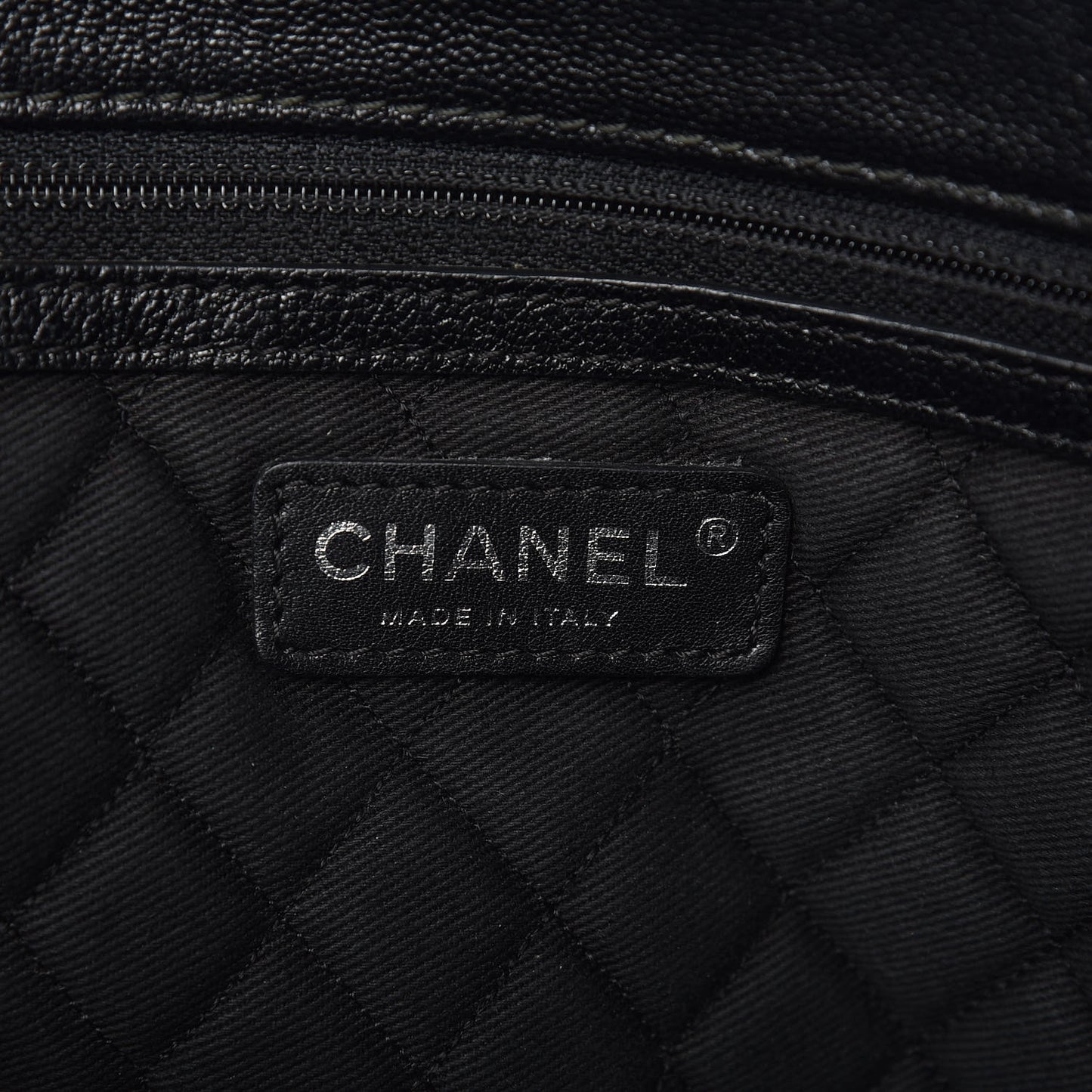 Goatskin Perforated Large CC Tote Black