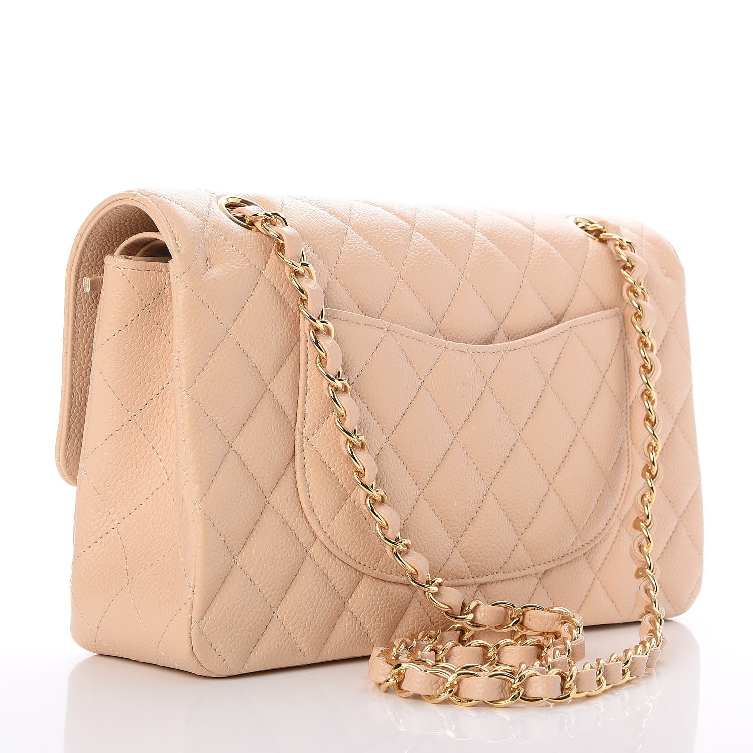 Chanel Caviar Quilted Medium Double Flap Beige Clair 4 of 9