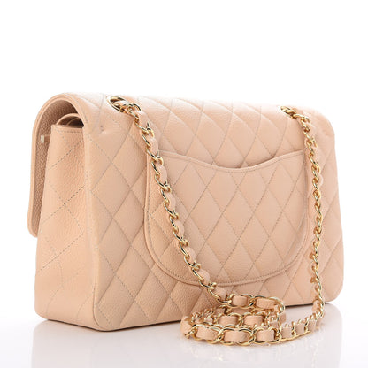 Chanel Caviar Quilted Medium Double Flap Beige Clair 4 of 9