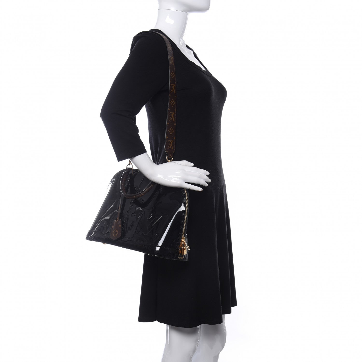 Louis Vuitton Patent Monogram Alma PM Black 2 of 9