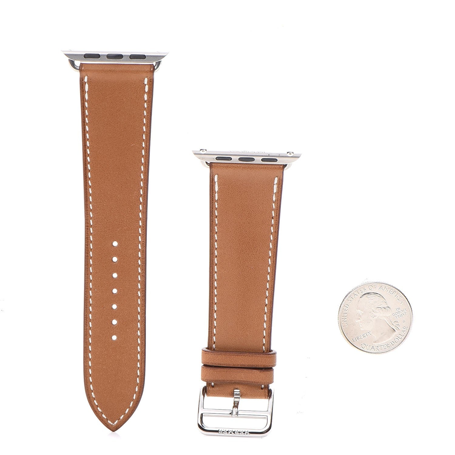 Hermes Barenia 42mm Apple Watch Single Tour Band Fauve 2 of 6