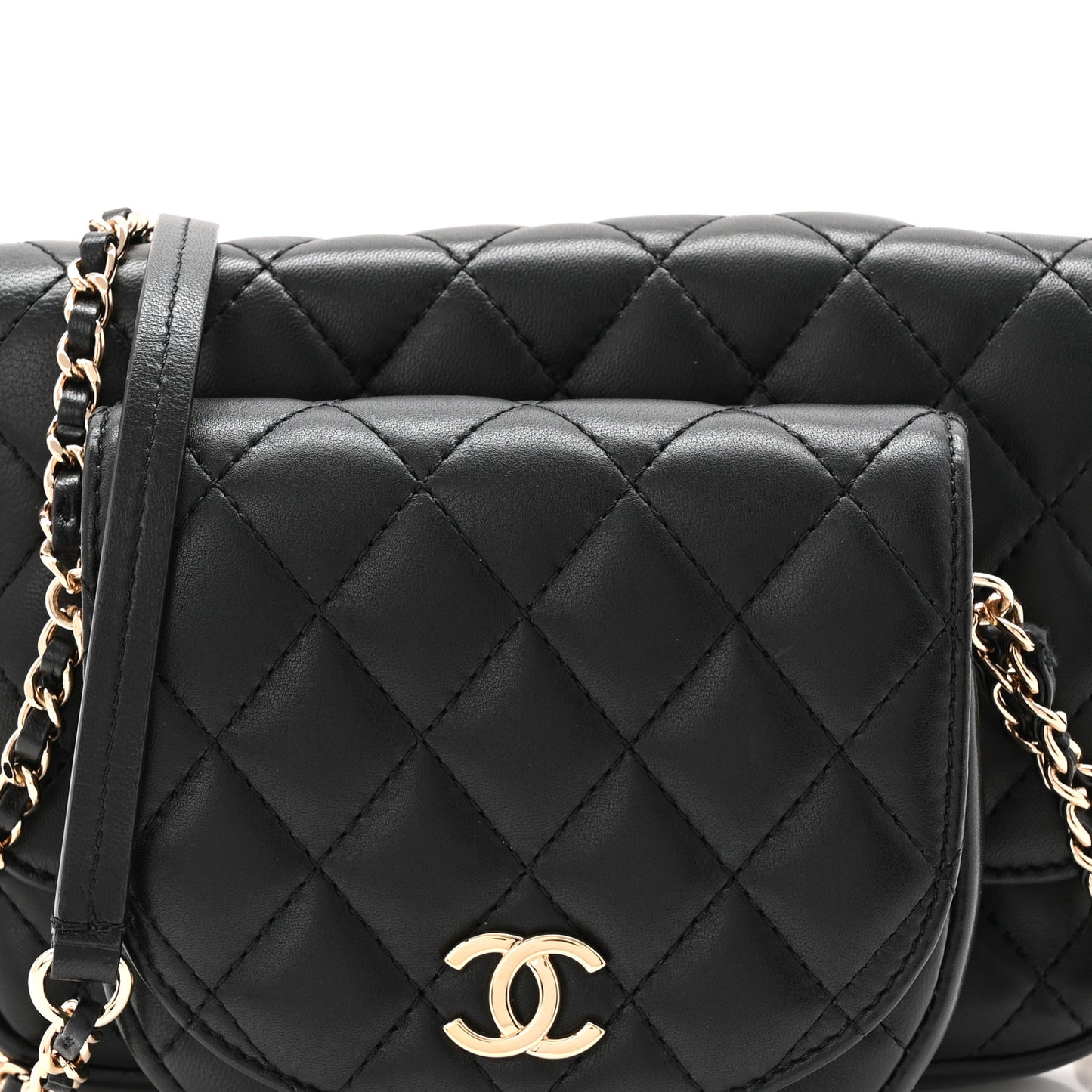Lambskin Quilted Side Packs Black