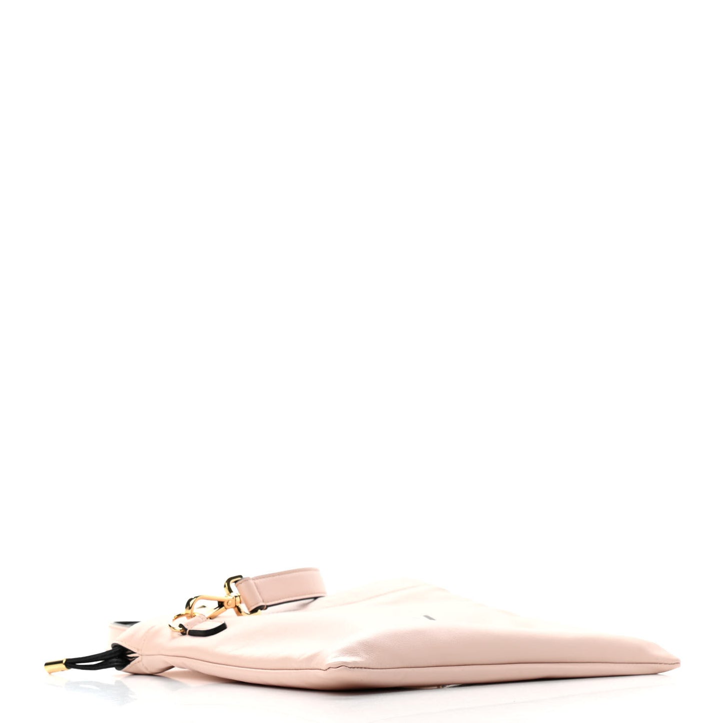 Soft Nappa Logo Small Drawstring Pouch Bag Rosa Quarzo Black