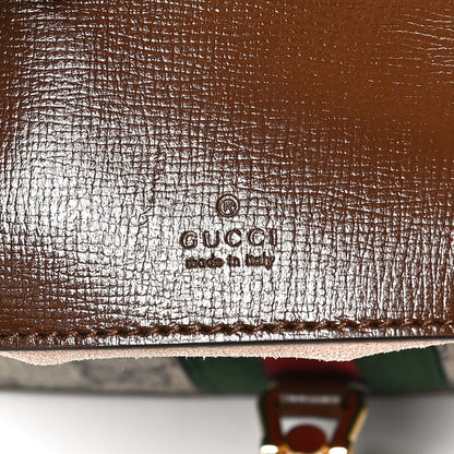 Gucci GG Supreme Monogram Azalea Calfskin Web Mini Jackie 1961 Hobo Beige Ebony Brown Sugar 6 of 13