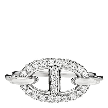 Hermes 18K White Gold Diamond Farandole Ring 50 5.25 1 of 5