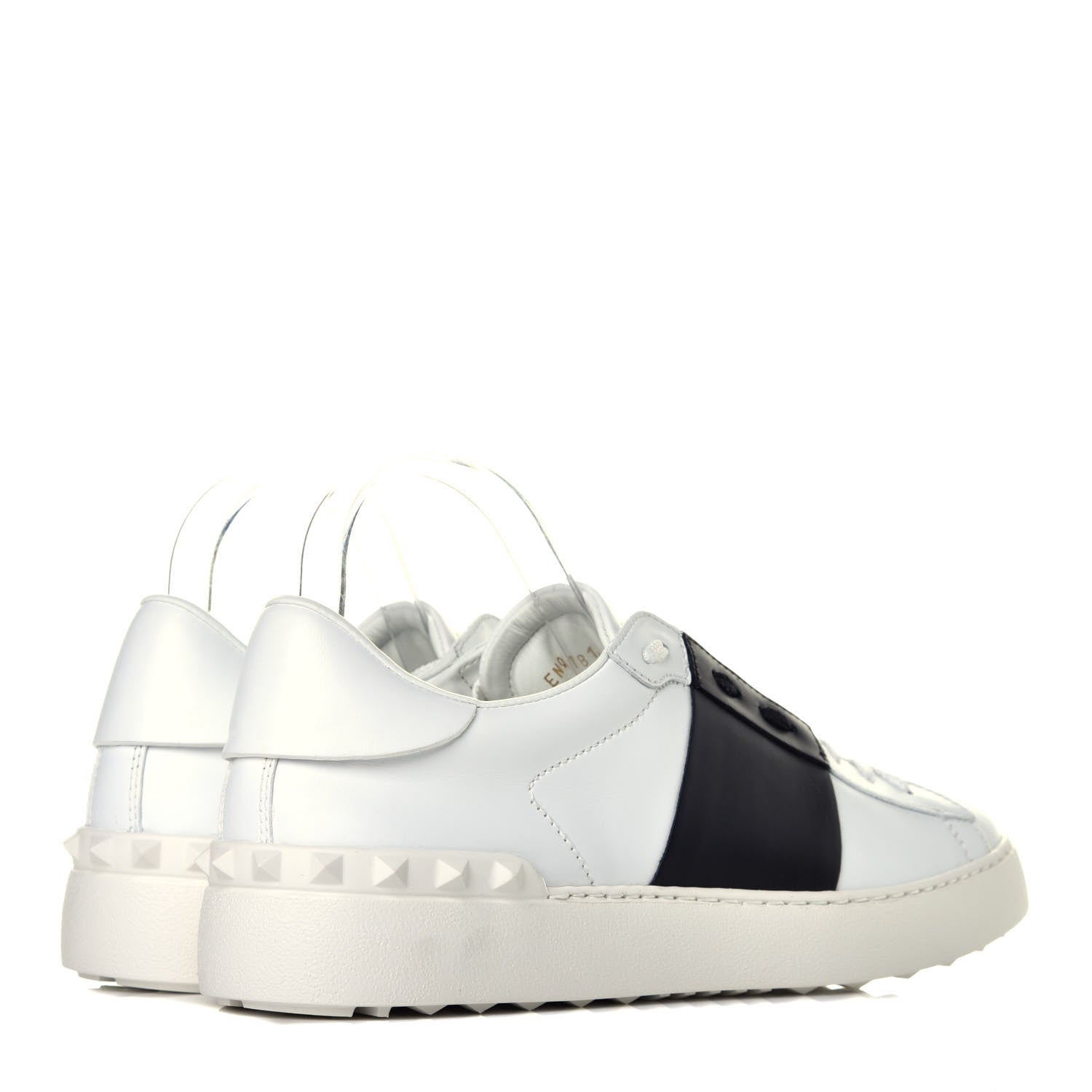 Valentino Garavani Calfskin Womens Rockstud Open Sneakers 41 White Black 4 of 10