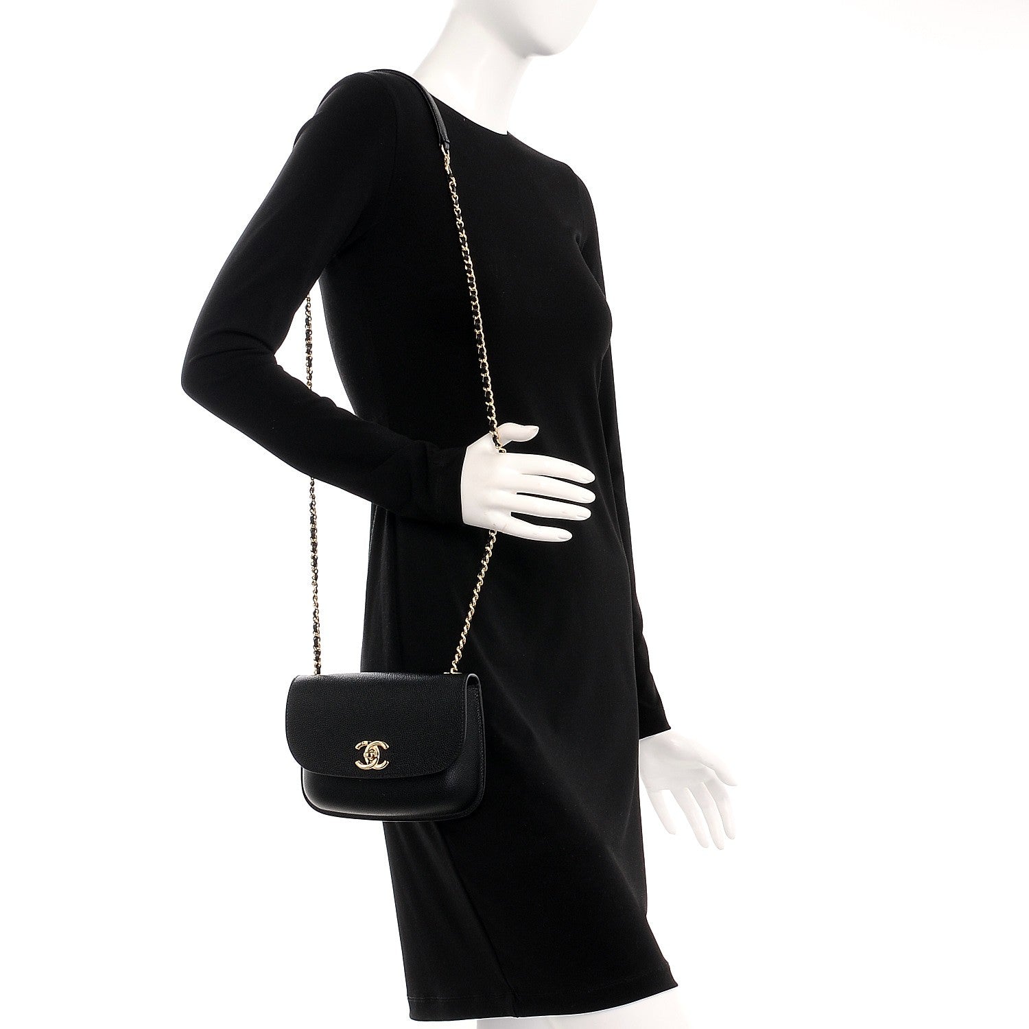 Chanel Caviar Mini Chain Flap Bag Black 2 of 9
