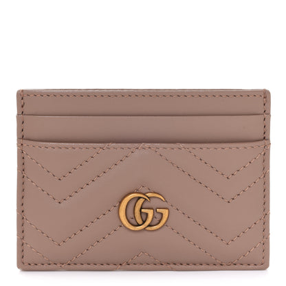 Gucci Calfskin Matelasse GG Marmont Card Holder Porcelain Rose 1 of 11