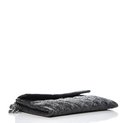 Chanel Iridescent Vinyl Quilted Clutch With Chain Black 4 of 13