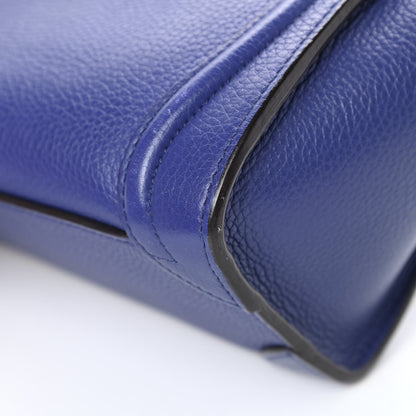 Celine Drummed Calfskin Nano Luggage Indigo 12 of 16