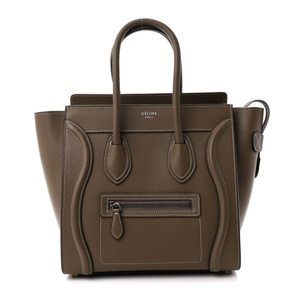 Celine Drummed Calfskin Micro Luggage Souris 1 of 10