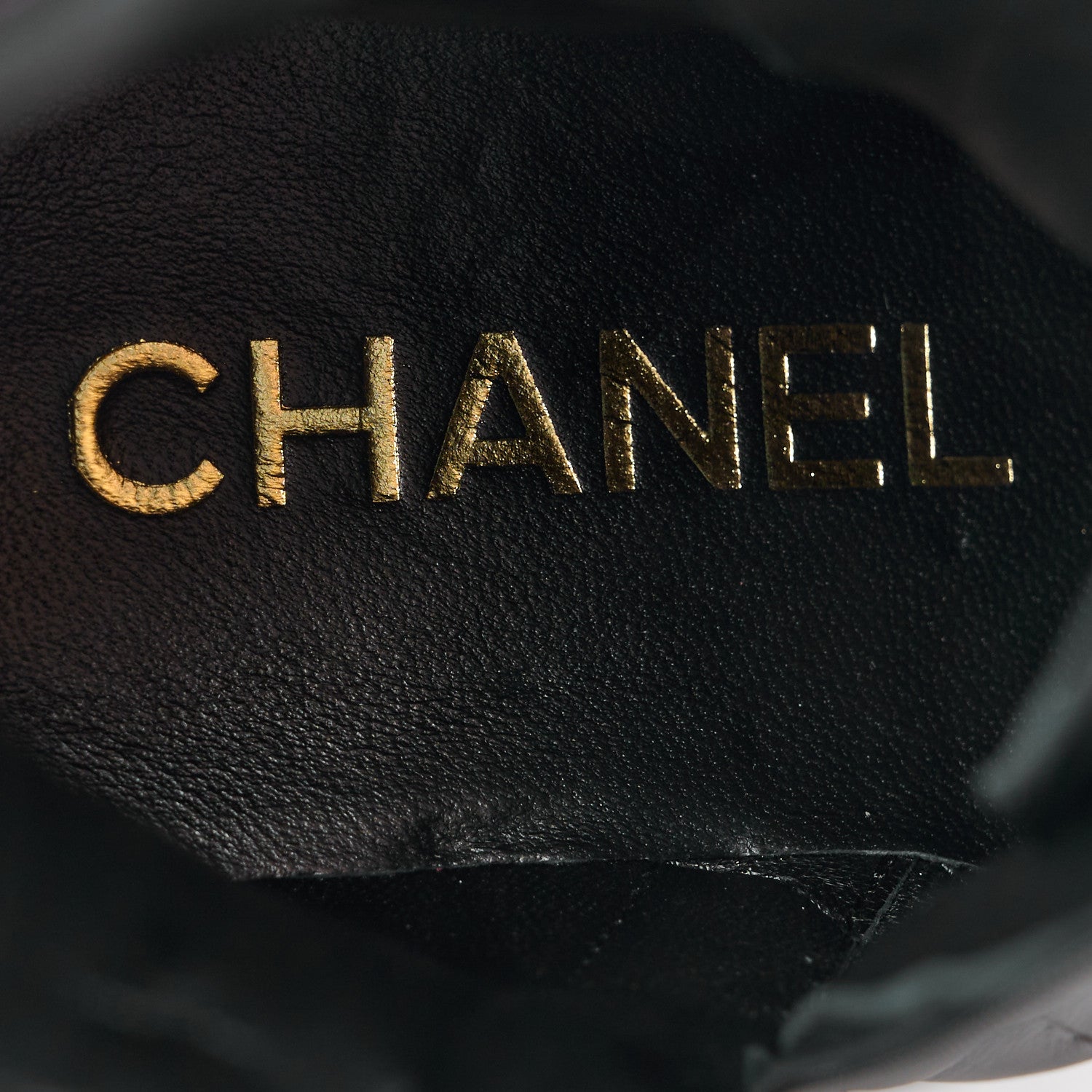 Chanel Shiny Calfskin Patent Quilted Chain Lace Up Combat Boots 35.5 Black 8 of 10