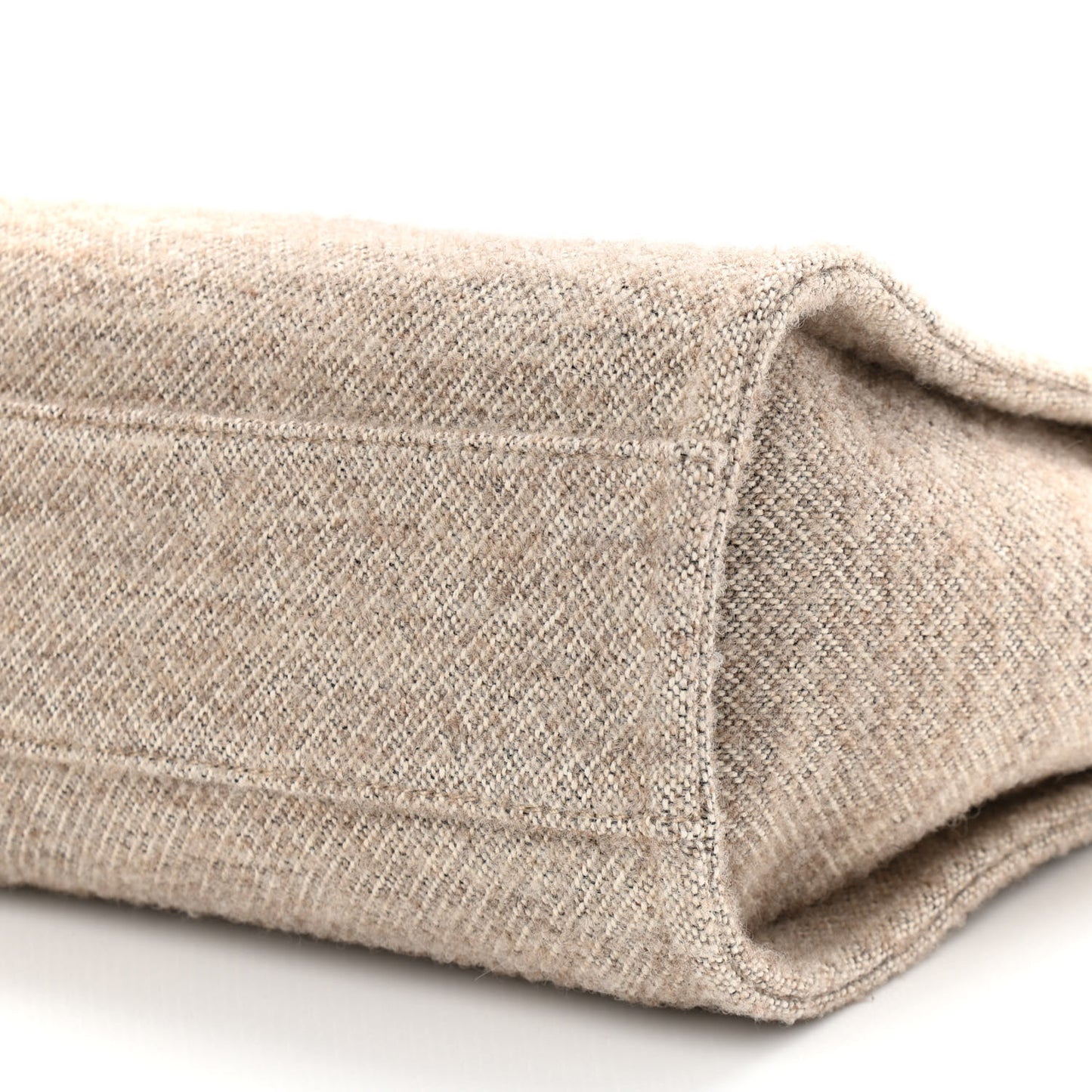 Mixed Fibers Calfskin Small Deauville Tote Light Grey