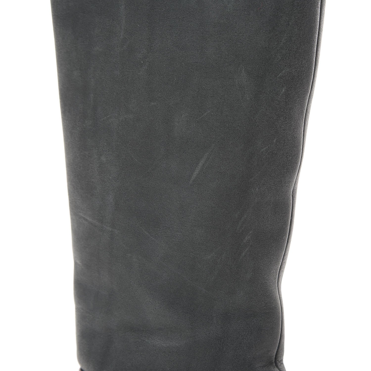 Chanel Waxed Suede Calfskin Knee High Boots 35.5 Black Dark Brown 10 of 13