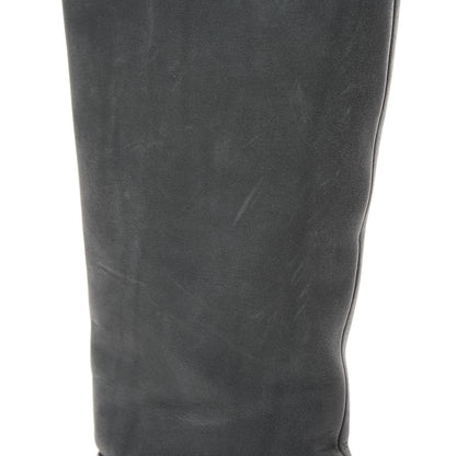 Chanel Waxed Suede Calfskin Knee High Boots 35.5 Black Dark Brown 10 of 13