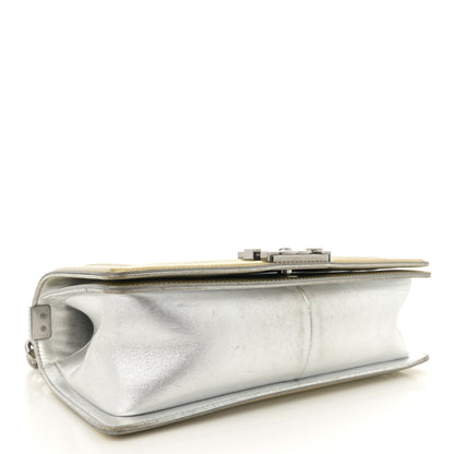 Chanel Metallic Patent Calfskin Quilted Medium Boy Flap Silver 4 of 16