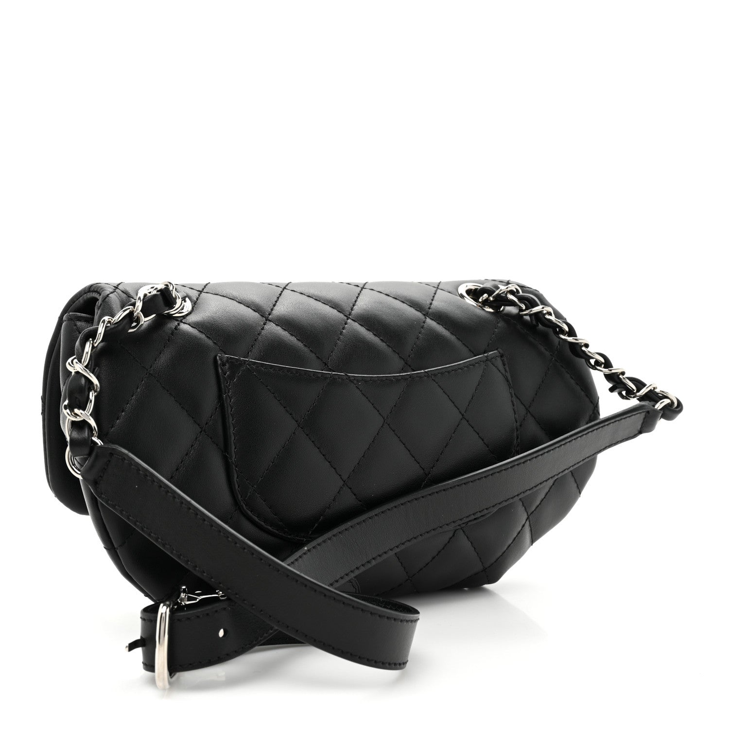 Chanel Calfskin Quilted CC Uniform Flap Belt Bag Black 2 of 9