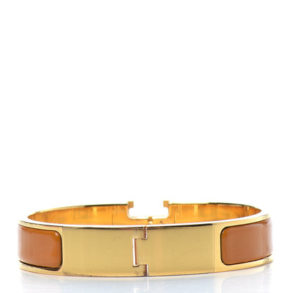 Hermes Enamel Narrow Clic Clac H Bracelet PM Jaune Madras 3 of 4