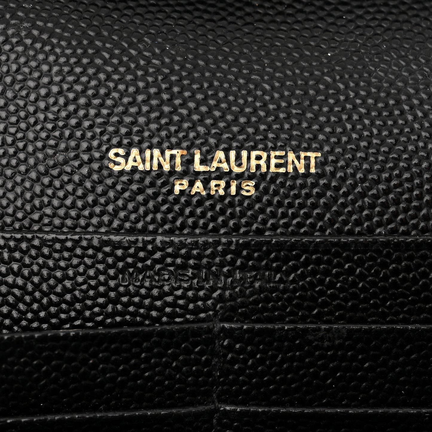 Grain De Poudre Matelasse Chevron Monogram Chain Wallet Black