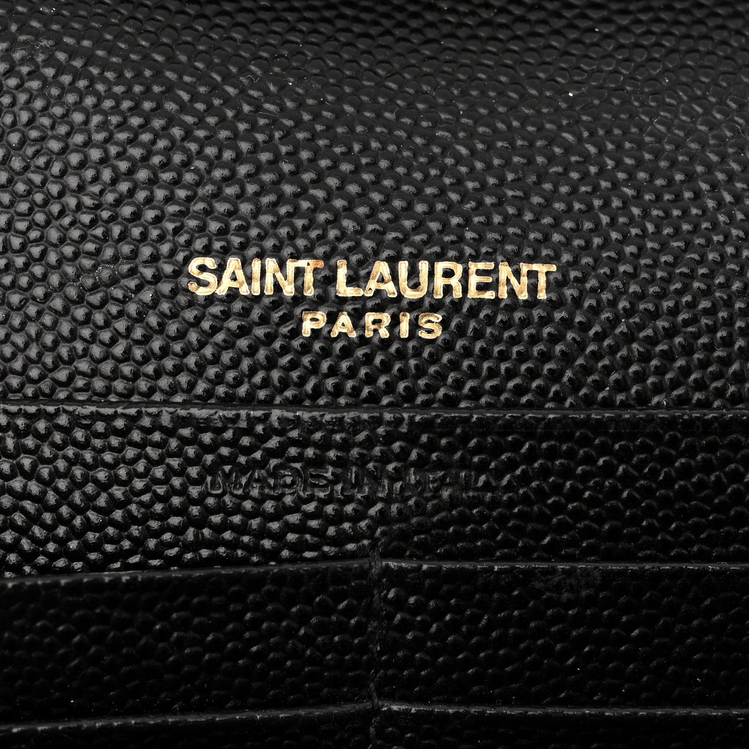 Saint Laurent Grain De Poudre Matelasse Chevron Monogram Chain Wallet Black 6 of 10