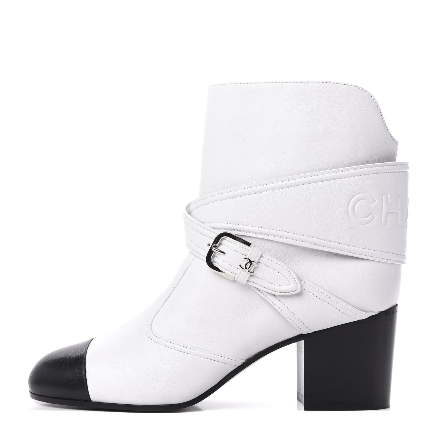Lambskin Goatskin Cap Toe Boots 37 White Black