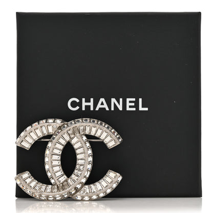 Chanel Baguette Crystal CC Brooch Silver 4 of 4