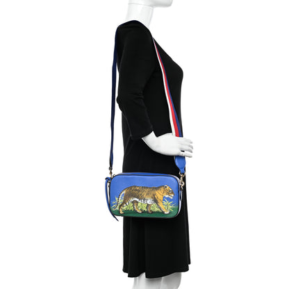 Gucci Calfskin Sylvie Tiger Print Camera Bag Multicolor Dark Sky 2 of 10