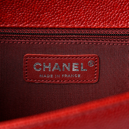 Chanel Caviar Quilted New Medium Boy Flap Dark Red 5 of 10