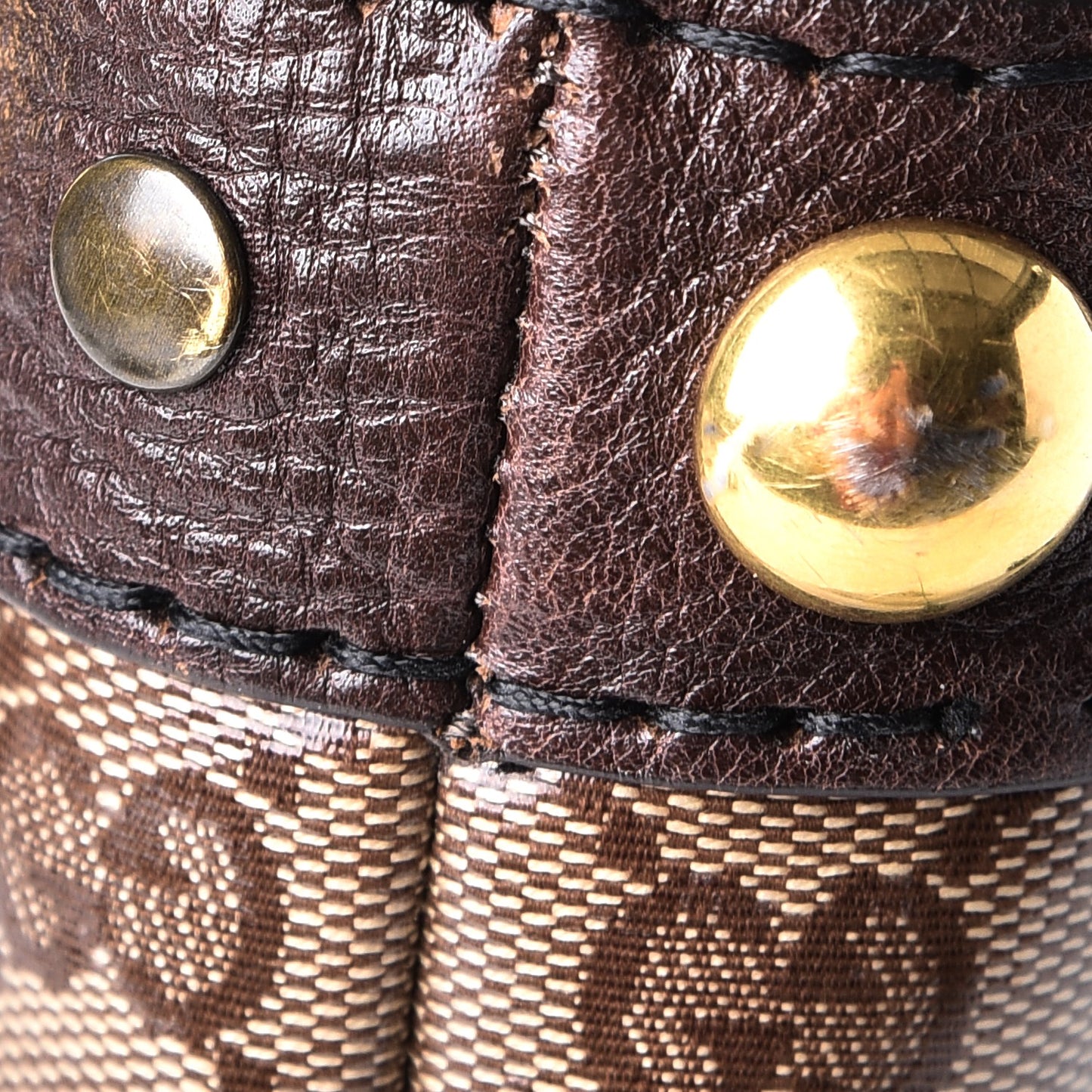 Crystal Monogram Medium Babouska Shopping Tote Dark Brown
