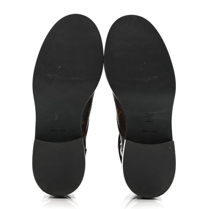 Louis Vuitton Calfskin Monogram Wonderland Flat Ranger Boots 37 Black 5 of 9