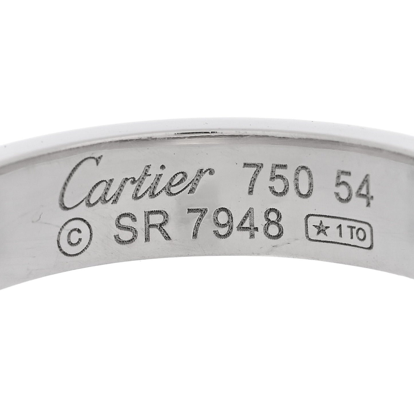 18K White Gold Diamond 4mm LOVE Wedding Band Ring 54 6.75