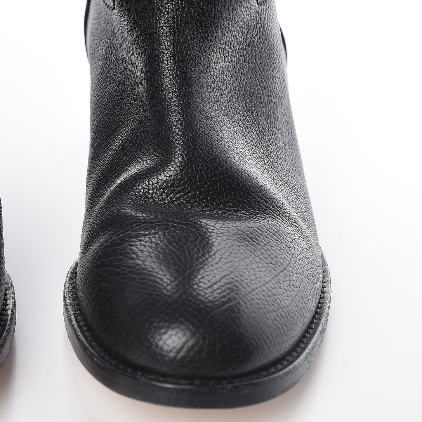 Calfskin Ascot Knee High CC Boots 37.5 Black