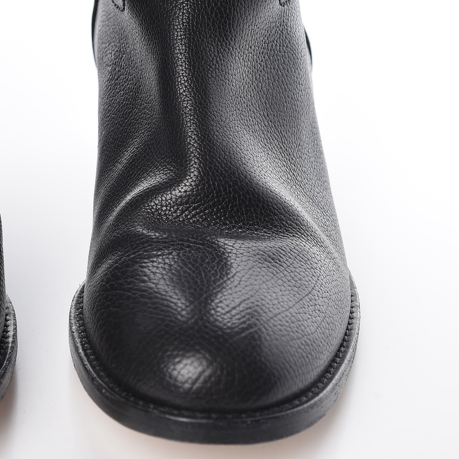 Chanel Calfskin Ascot Knee High CC Boots 37.5 Black 16 of 17