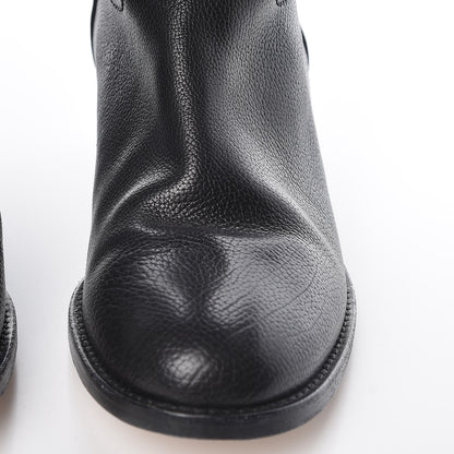 Chanel Calfskin Ascot Knee High CC Boots 37.5 Black 16 of 17