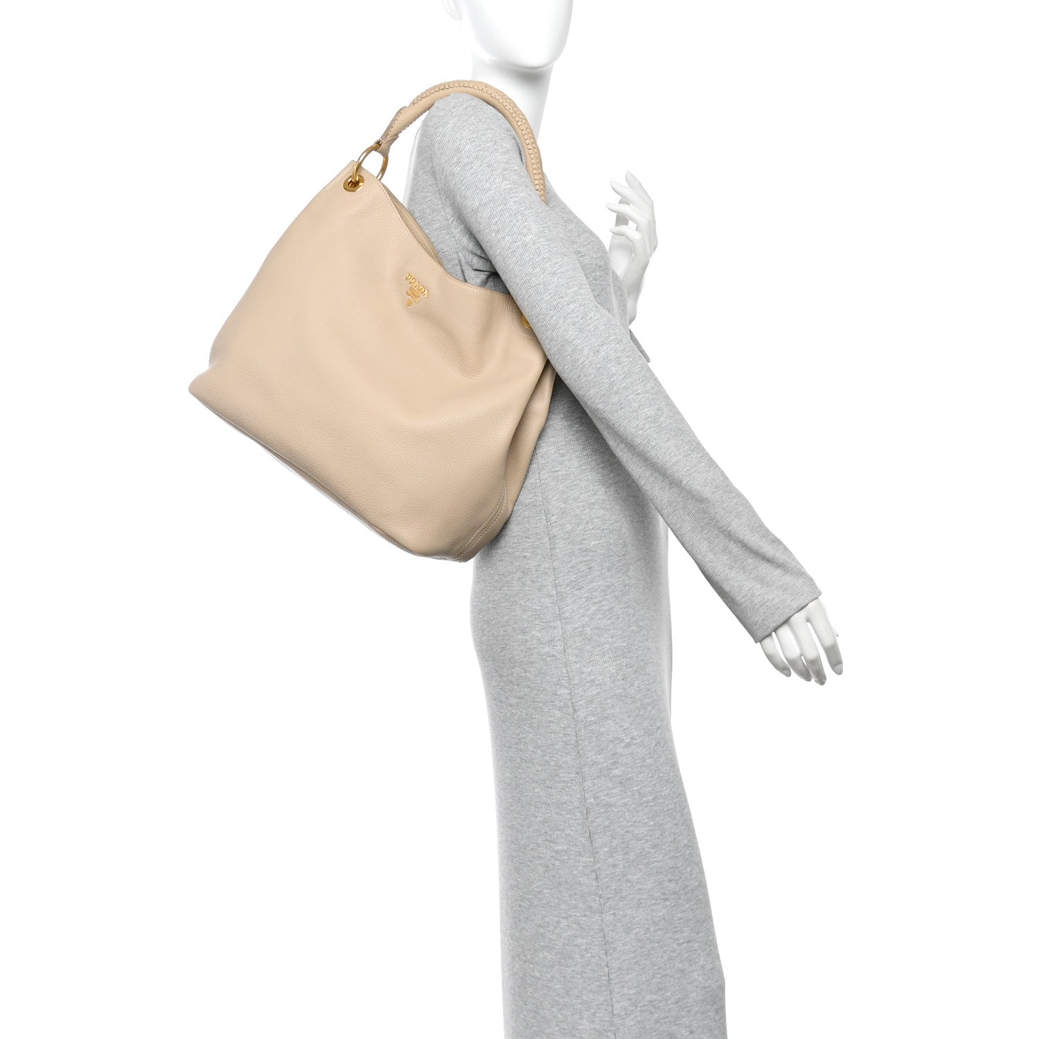 Prada Vitello Daino Hobo Sabbia 2 of 11