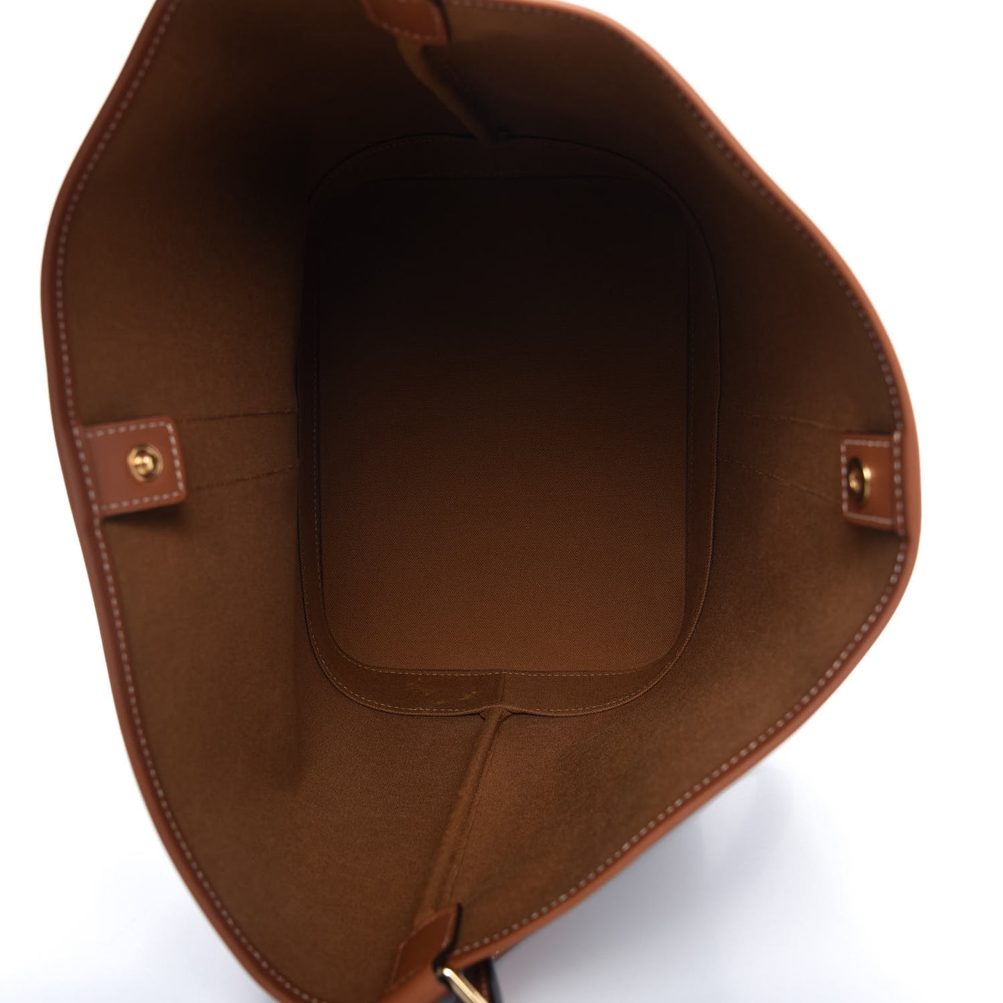Triomphe Canvas Calfskin Medium Bucket Bag Tan